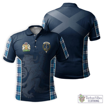 Roberton Tartan Men's Polo Shirt with Family Crest and Lion Rampant Vibes Sport Style Kid - Tartan Vibes Clothing