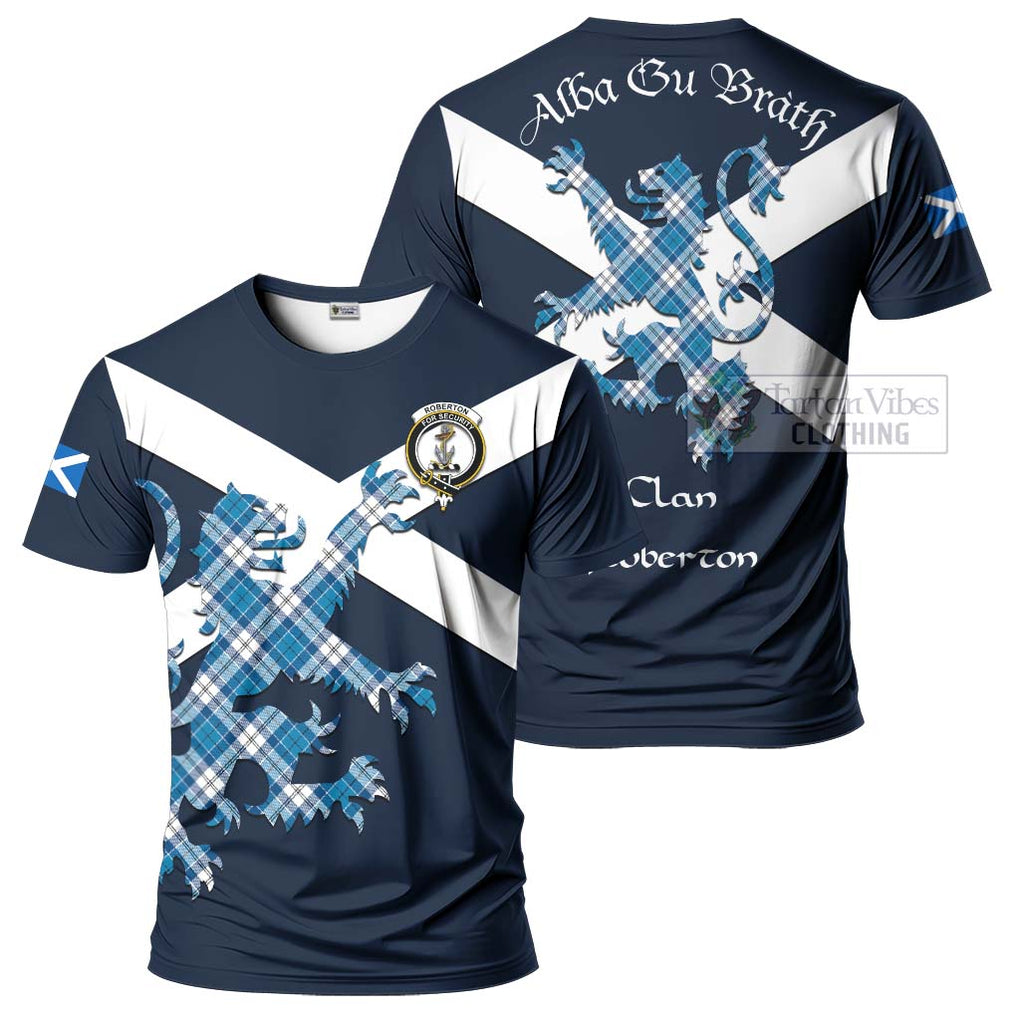 Tartan Vibes Clothing Roberton Tartan Lion Rampant T-Shirt – Proudly Display Your Heritage with Alba Gu Brath and Clan Name