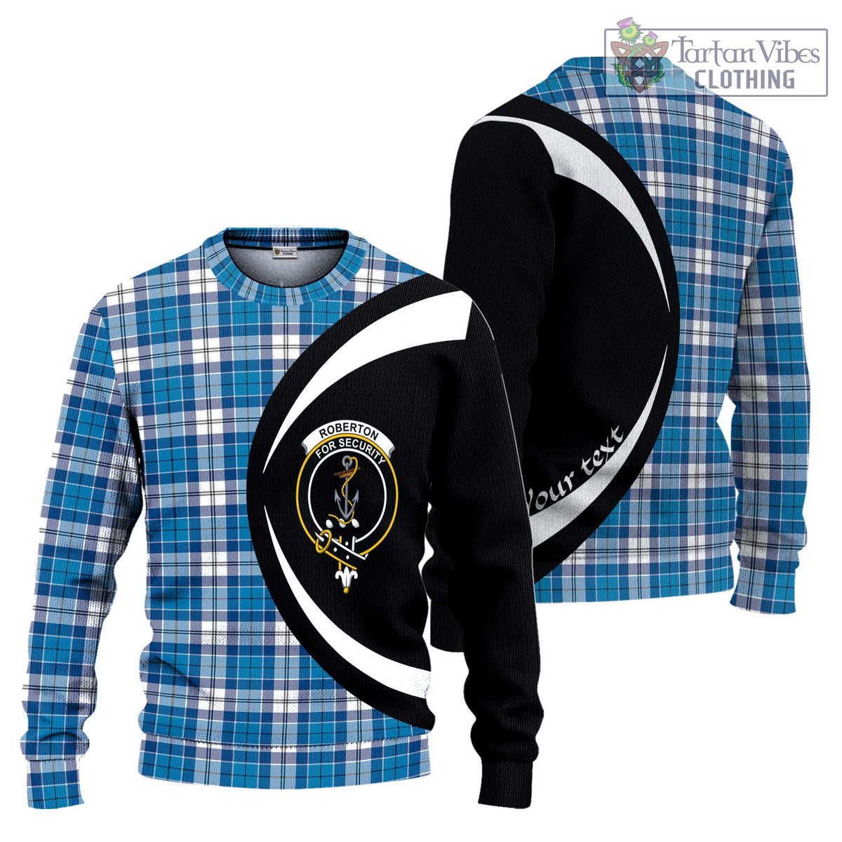 Roberton Tartan Ugly Sweater with Family Crest Circle Style Unisex - Tartan Vibes Clothing