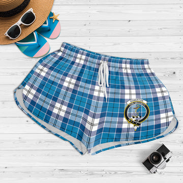 Roberton Tartan Womens Shorts with Family Crest