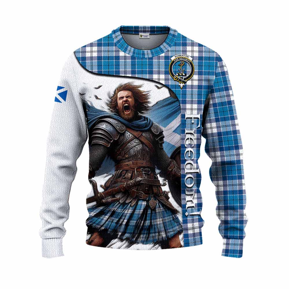 Tartan Vibes Clothing Roberton Crest Tartan Knitted Sweater Inspired by the Freedom of Scottish Warrior