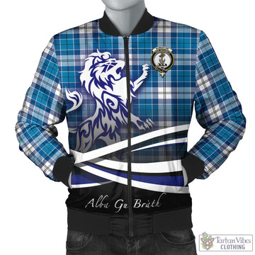 Roberton Tartan Bomber Jacket with Alba Gu Brath Regal Lion Emblem