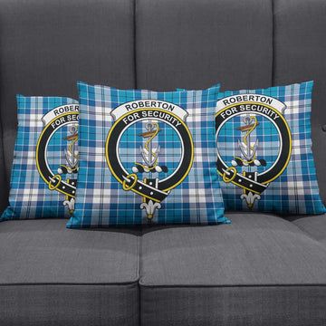 Roberton Tartan Pillow Cover with Family Crest