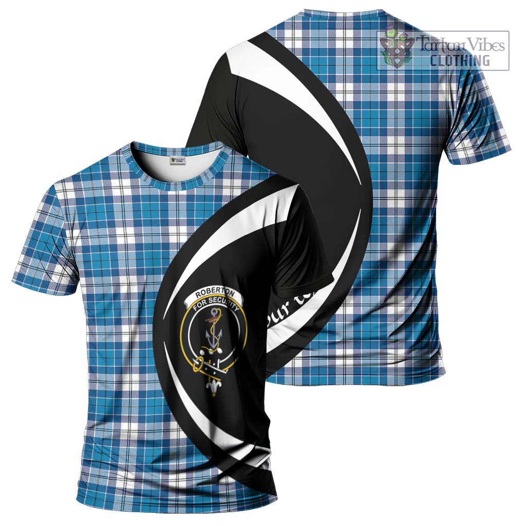 Tartan Vibes Clothing Roberton Tartan T-Shirt with Family Crest Circle Style