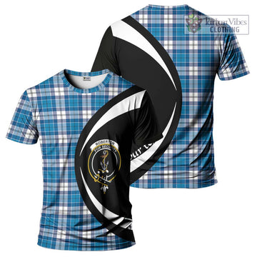 Roberton Tartan T-Shirt with Family Crest Circle Style