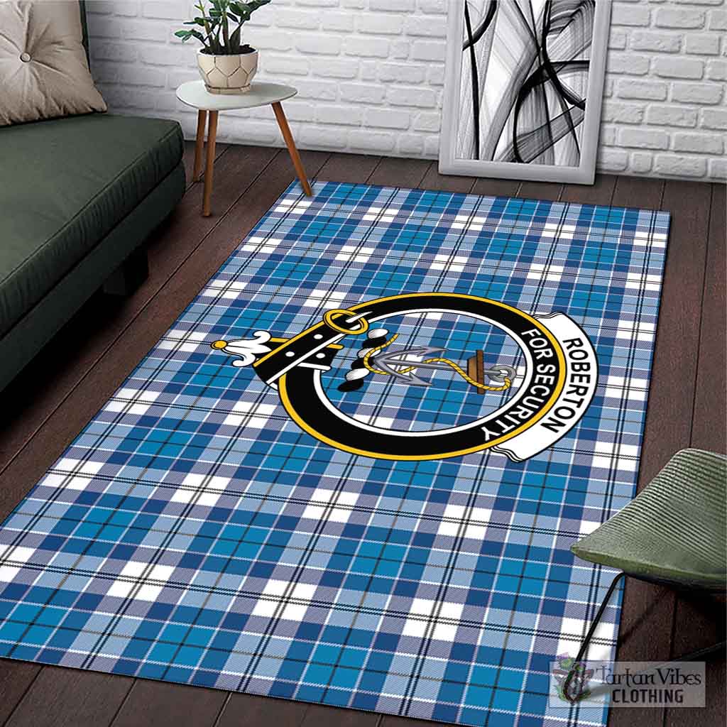 Tartan Vibes Clothing Roberton Tartan Area Rug with Family Crest