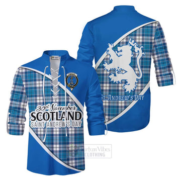 Roberton Family Crest Tartan Ghillie Kilt Shirt Celebrate Saint Andrew's Day in Style Men - Tartan Vibes Clothing
