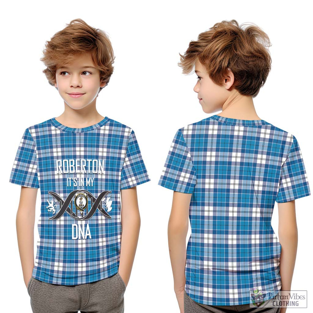 Roberton Tartan Kid T-Shirt with Family Crest DNA In Me Style Youth XL Size14 - Tartanvibesclothing Shop