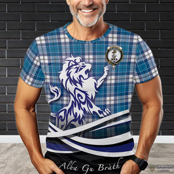 Roberton Tartan T-Shirt with Alba Gu Brath Regal Lion Emblem