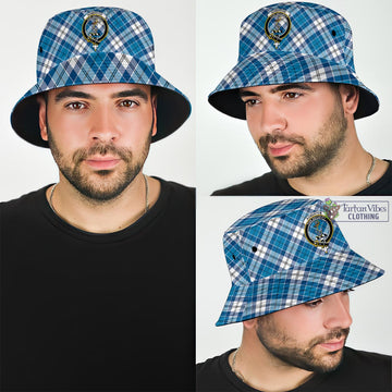 Roberton Tartan Bucket Hat with Family Crest