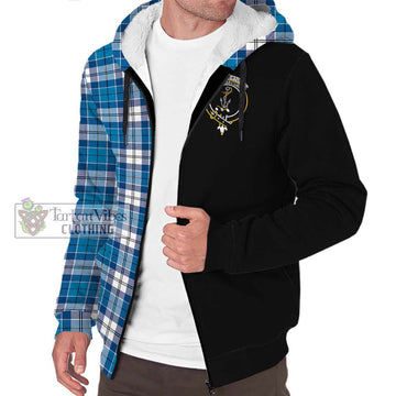 Roberton Tartan Sherpa Hoodie with Family Crest and Half Of Me Style