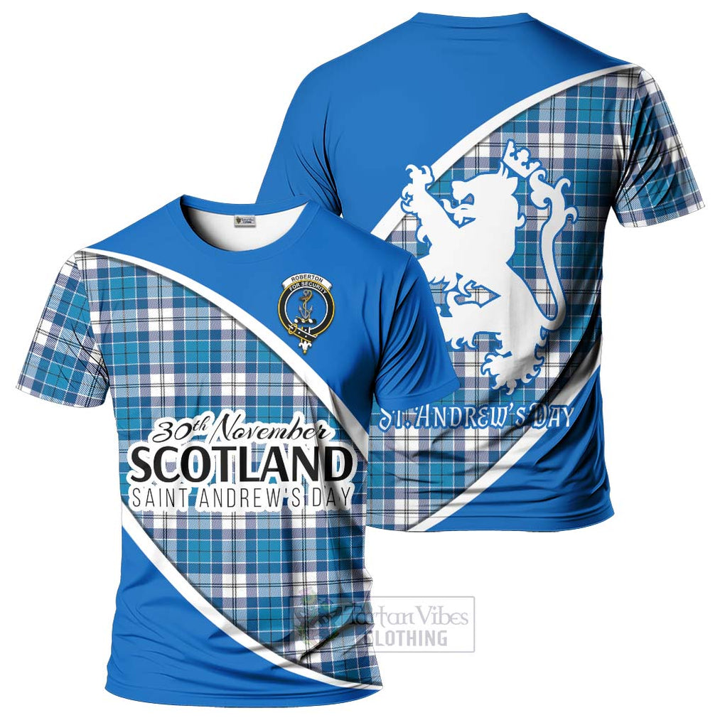 Tartan Vibes Clothing Roberton Family Crest Tartan T-Shirt Celebrate Saint Andrew's Day in Style