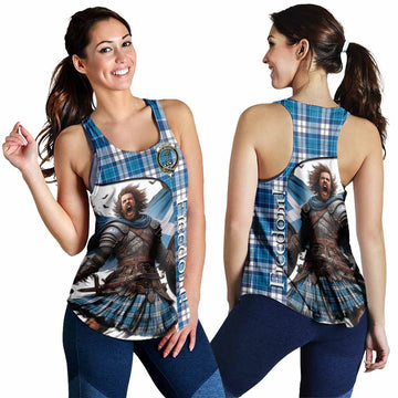 Roberton Crest Tartan Women's Racerback Tanks Inspired by the Freedom of Scottish Warrior