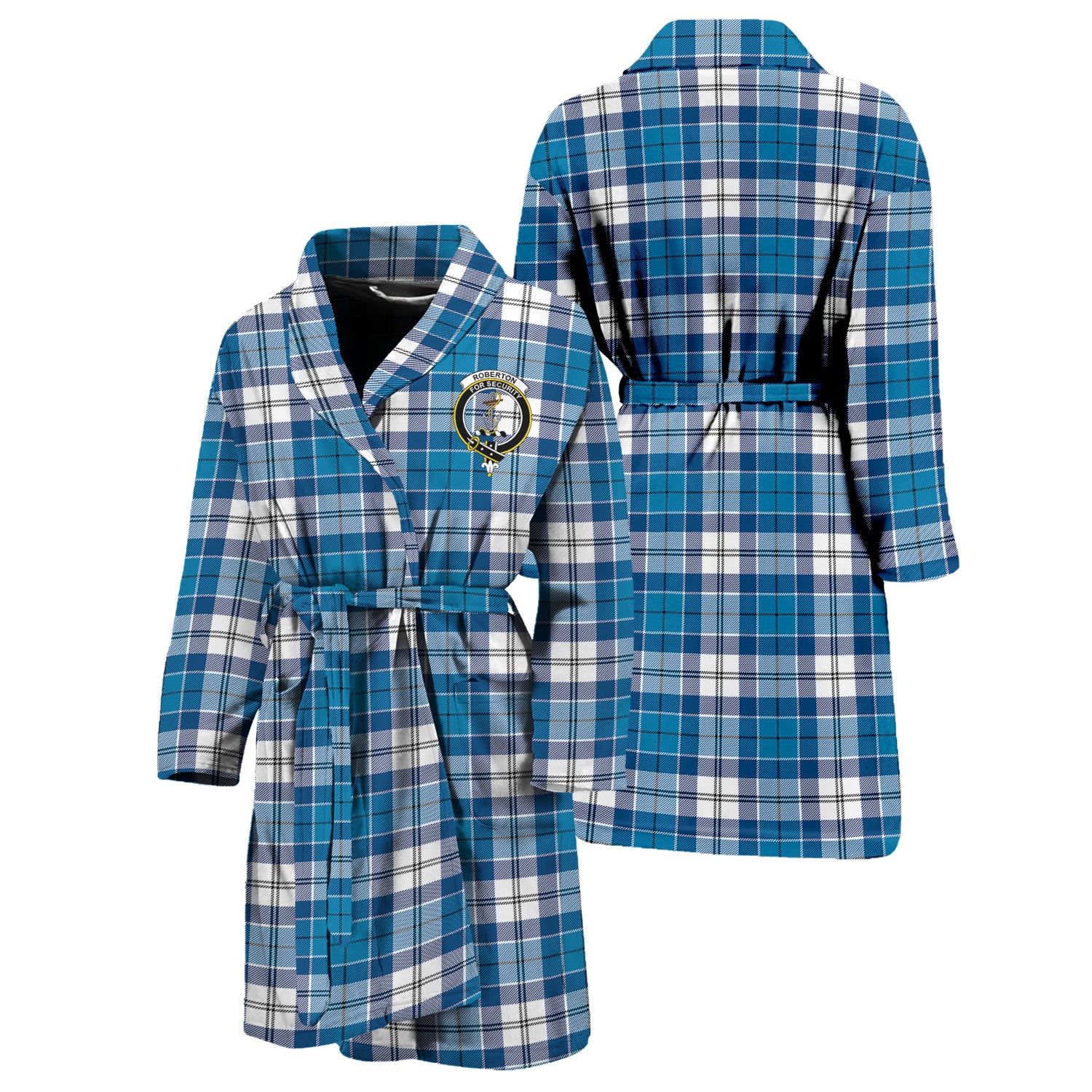 Roberton Tartan Bathrobe with Family Crest Unisex S - Tartan Vibes Clothing