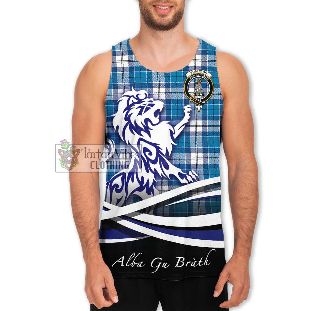 Roberton Tartan Men's Tank Top with Alba Gu Brath Regal Lion Emblem Men - Tartanvibesclothing Shop