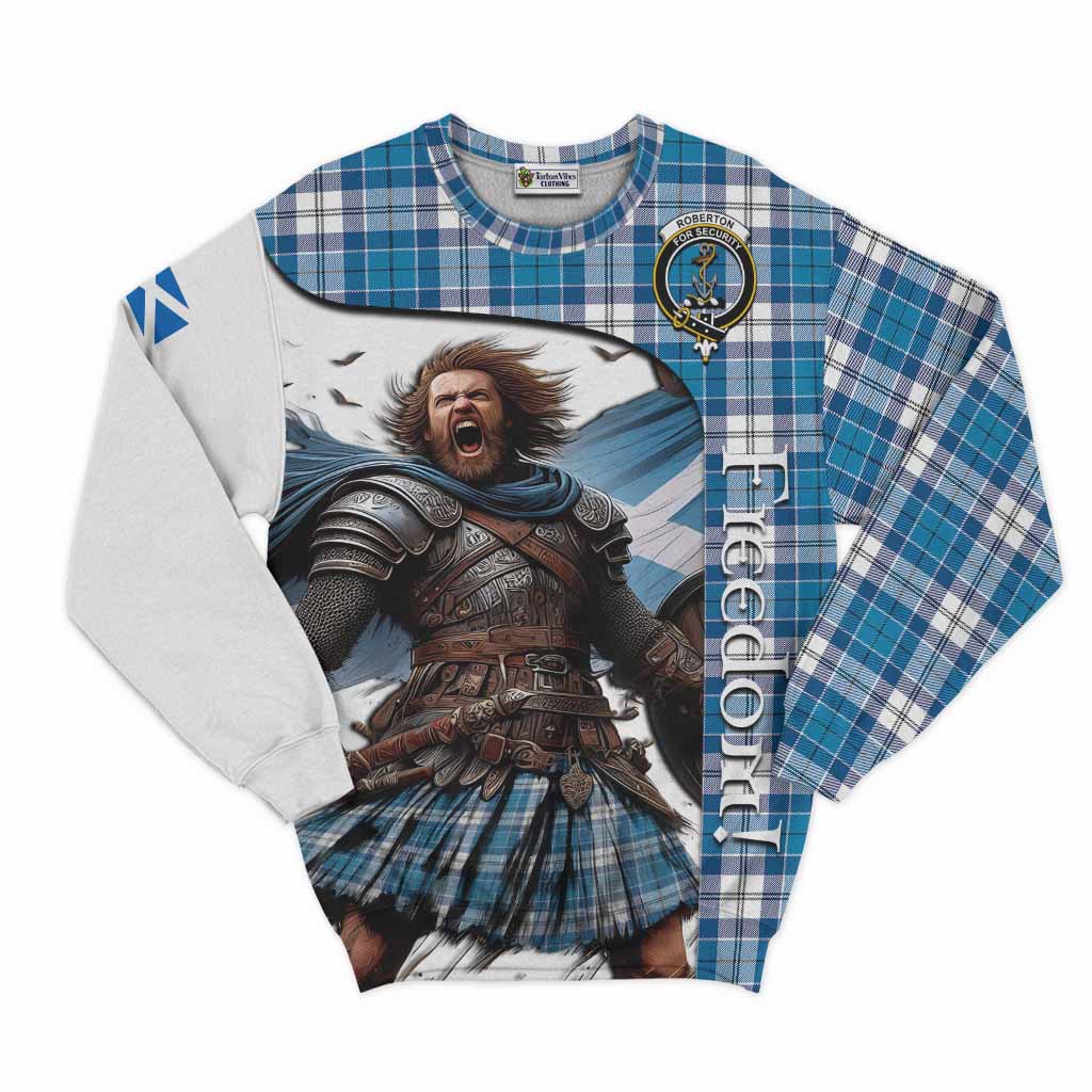 Tartan Vibes Clothing Roberton Crest Tartan Sweatshirt Inspired by the Freedom of Scottish Warrior