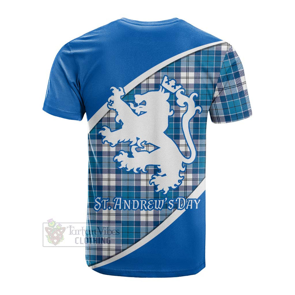 Tartan Vibes Clothing Roberton Family Crest Tartan Cotton T-shirt Celebrate Saint Andrew's Day in Style