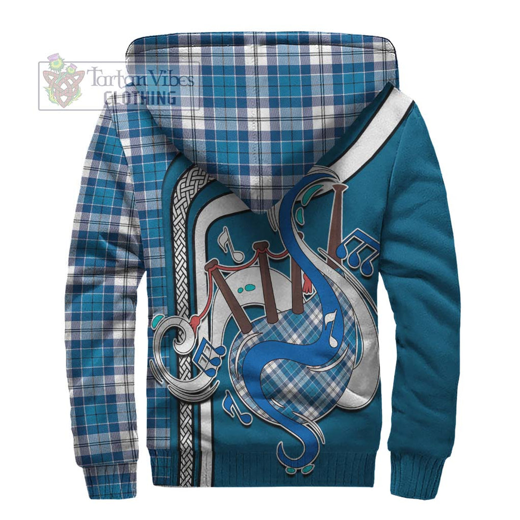 Roberton Tartan Sherpa Hoodie with Epic Bagpipe Style - Tartanvibesclothing Shop