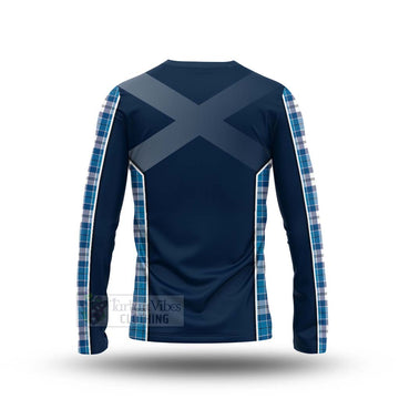 Roberton Tartan Long Sleeve T-Shirt with Family Crest and Scottish Thistle Vibes Sport Style - Tartan Vibes Clothing