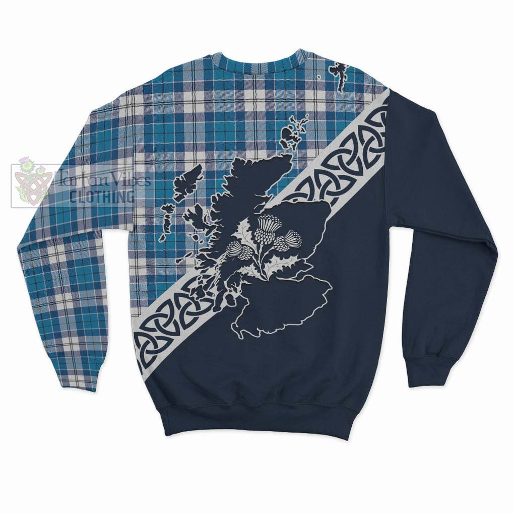 Tartan Vibes Clothing Roberton Tartan Sweatshirt Featuring Thistle and Scotland Map