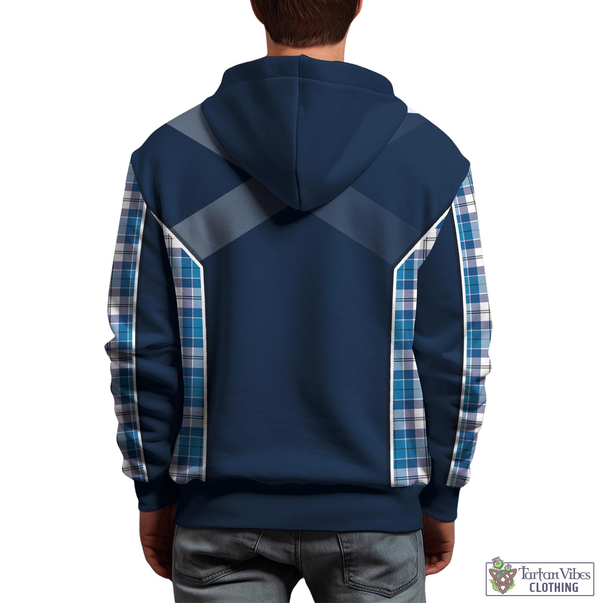 Tartan Vibes Clothing Roberton Tartan Hoodie with Family Crest and Scottish Thistle Vibes Sport Style