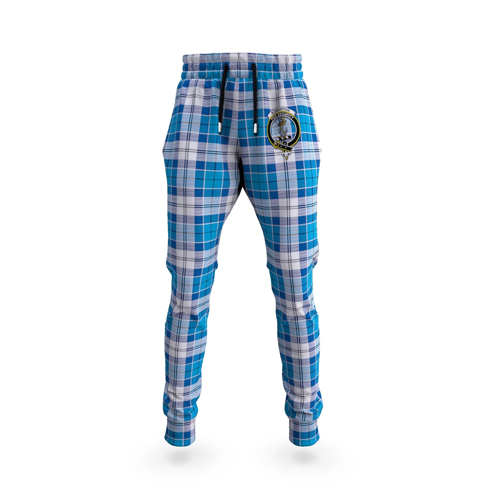 Roberton Tartan Joggers Pants with Family Crest 5XL - Tartan Vibes Clothing