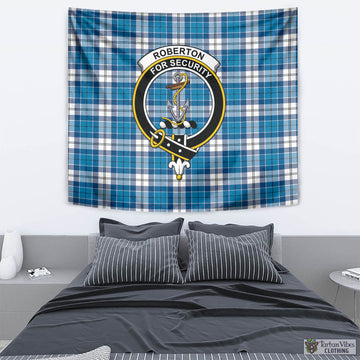 Roberton Tartan Tapestry Wall Hanging and Home Decor for Room with Family Crest