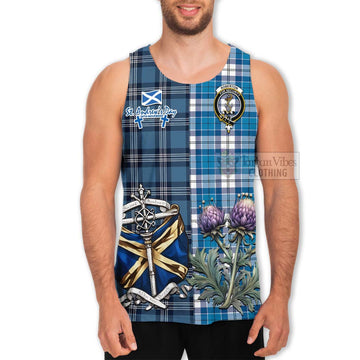 Roberton Tartan Men's Tank Top Happy St. Andrew's Day Half Tartan Style