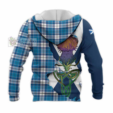 Roberton Tartan Family Crest Knitted Hoodie Scottish Thistle Celtic Inspired - Tartan Vibes Clothing