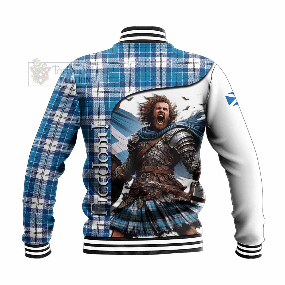 Tartan Vibes Clothing Roberton Crest Tartan Baseball Jacket Inspired by the Freedom of Scottish Warrior