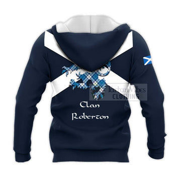 Roberton Tartan Lion Rampant Knitted Hoodie Proudly Display Your Heritage with Alba Gu Brath and Clan Name