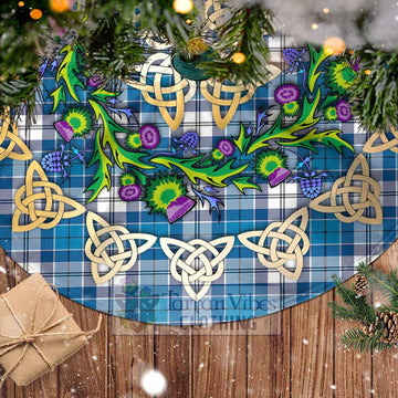 Roberton Tartan Christmas Tree Skirt with Thistle Celtic Knot Style - Tartan Vibes Clothing