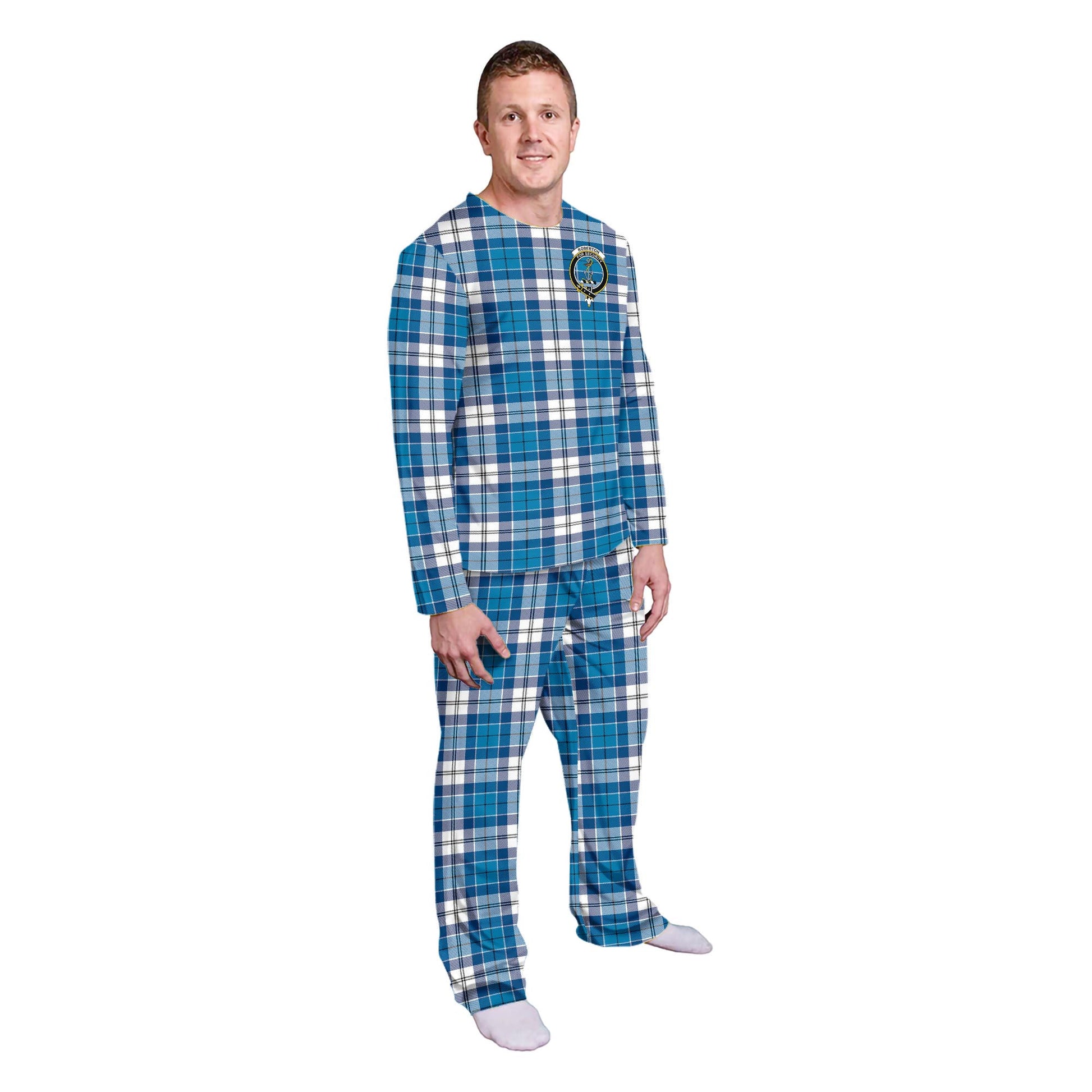 Roberton Tartan Pajamas Family Set with Family Crest - Tartanvibesclothing