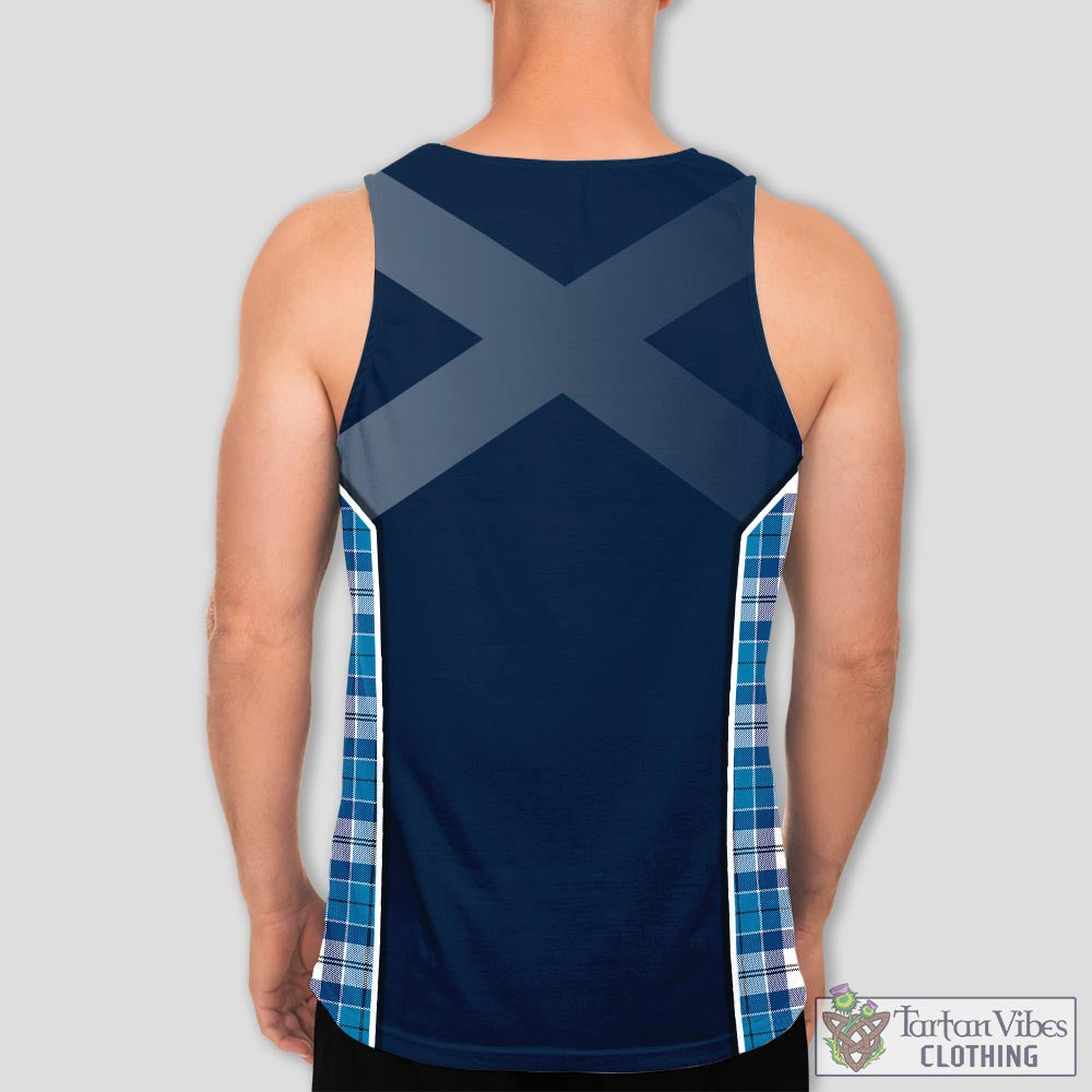 Tartan Vibes Clothing Roberton Tartan Men's Tanks Top with Family Crest and Scottish Thistle Vibes Sport Style