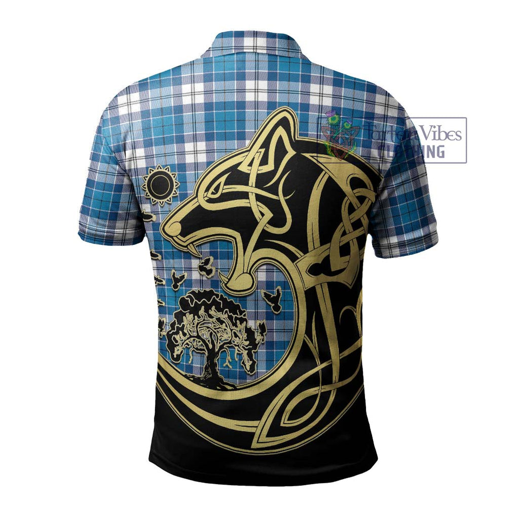 Roberton Tartan Polo Shirt with Family Crest Celtic Wolf Style - Tartan Vibes Clothing