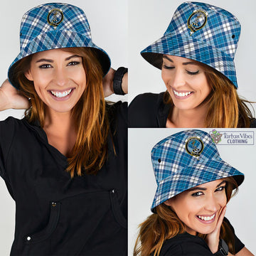 Roberton Tartan Bucket Hat with Family Crest