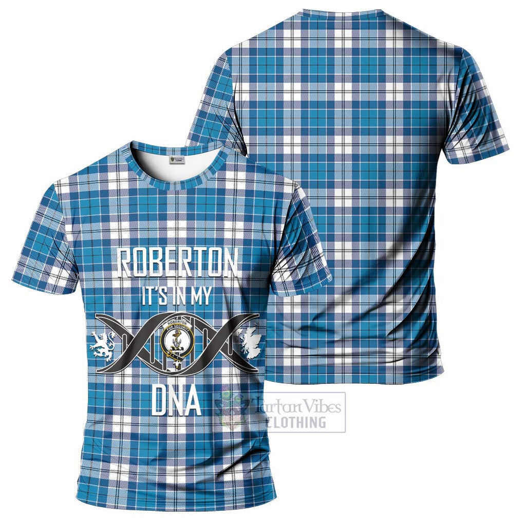 Roberton Tartan T-Shirt with Family Crest DNA In Me Style - Tartan Vibes Clothing