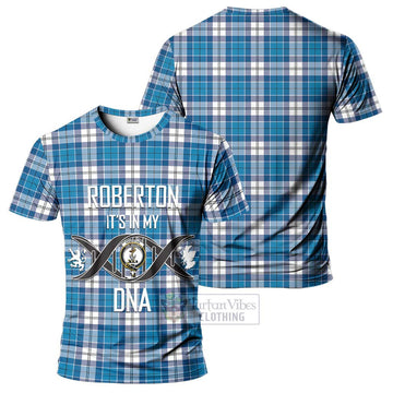 Roberton Tartan T-Shirt with Family Crest DNA In Me Style