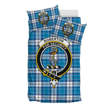 Roberton Tartan Bedding Set with Family Crest