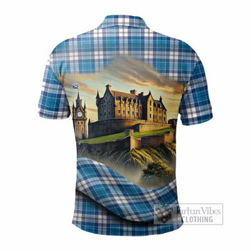Roberton Tartan Family Crest Polo Shirt with Scottish Ancient Castle Style - Tartan Vibes Clothing