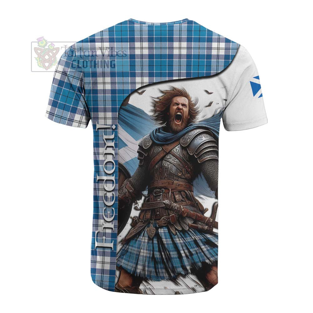 Tartan Vibes Clothing Roberton Crest Tartan Cotton T-shirt Inspired by the Freedom of Scottish Warrior