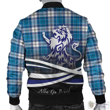 Roberton Tartan Bomber Jacket with Alba Gu Brath Regal Lion Emblem