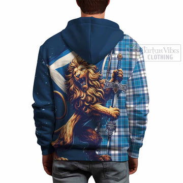 Roberton Tartan Family Crest Hoodie with Scottish Majestic Lion