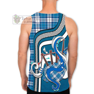 Roberton Tartan Men's Tank Top with Epic Bagpipe Style