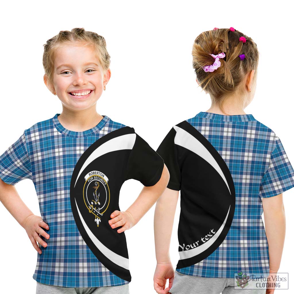 Roberton Tartan Kid T-Shirt with Family Crest Circle Style - Tartan Vibes Clothing