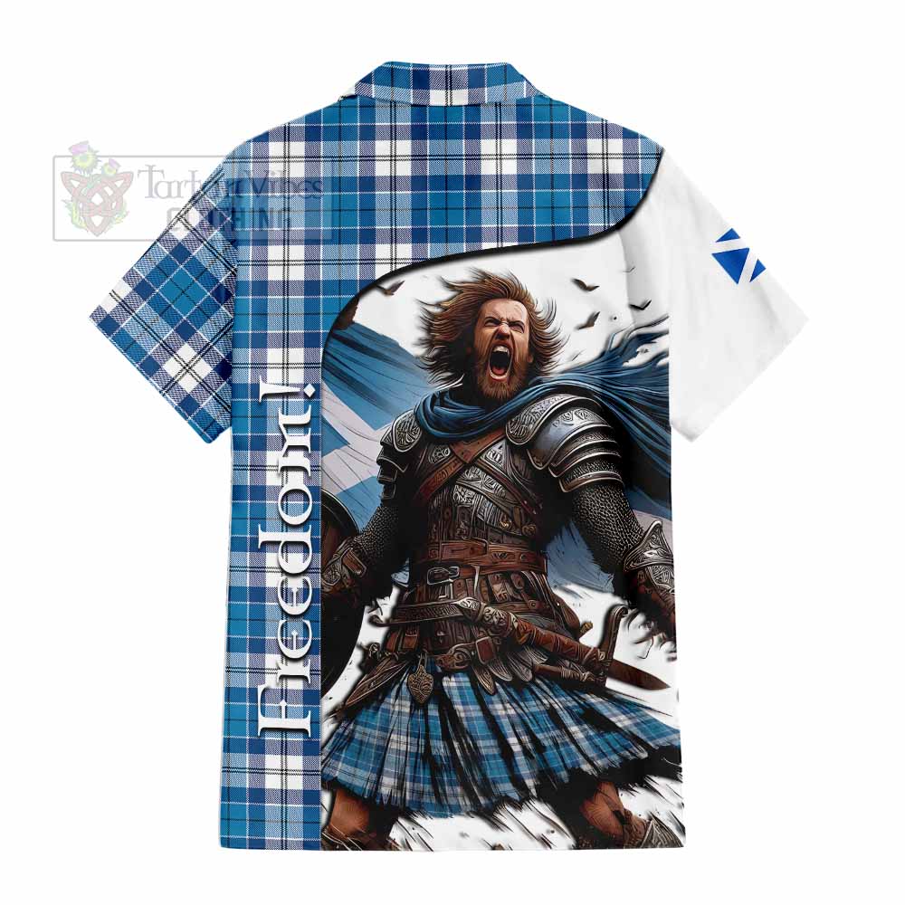 Tartan Vibes Clothing Roberton Crest Tartan Short Sleeve Button Shirt Inspired by the Freedom of Scottish Warrior