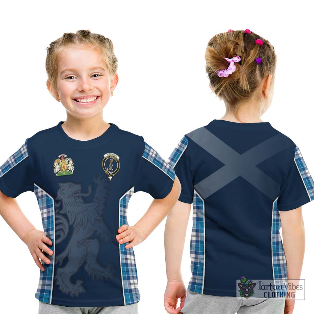 Roberton Tartan Kid T-Shirt with Family Crest and Lion Rampant Vibes Sport Style - Tartan Vibes Clothing