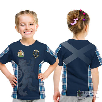 Roberton Tartan Kid T-Shirt with Family Crest and Lion Rampant Vibes Sport Style