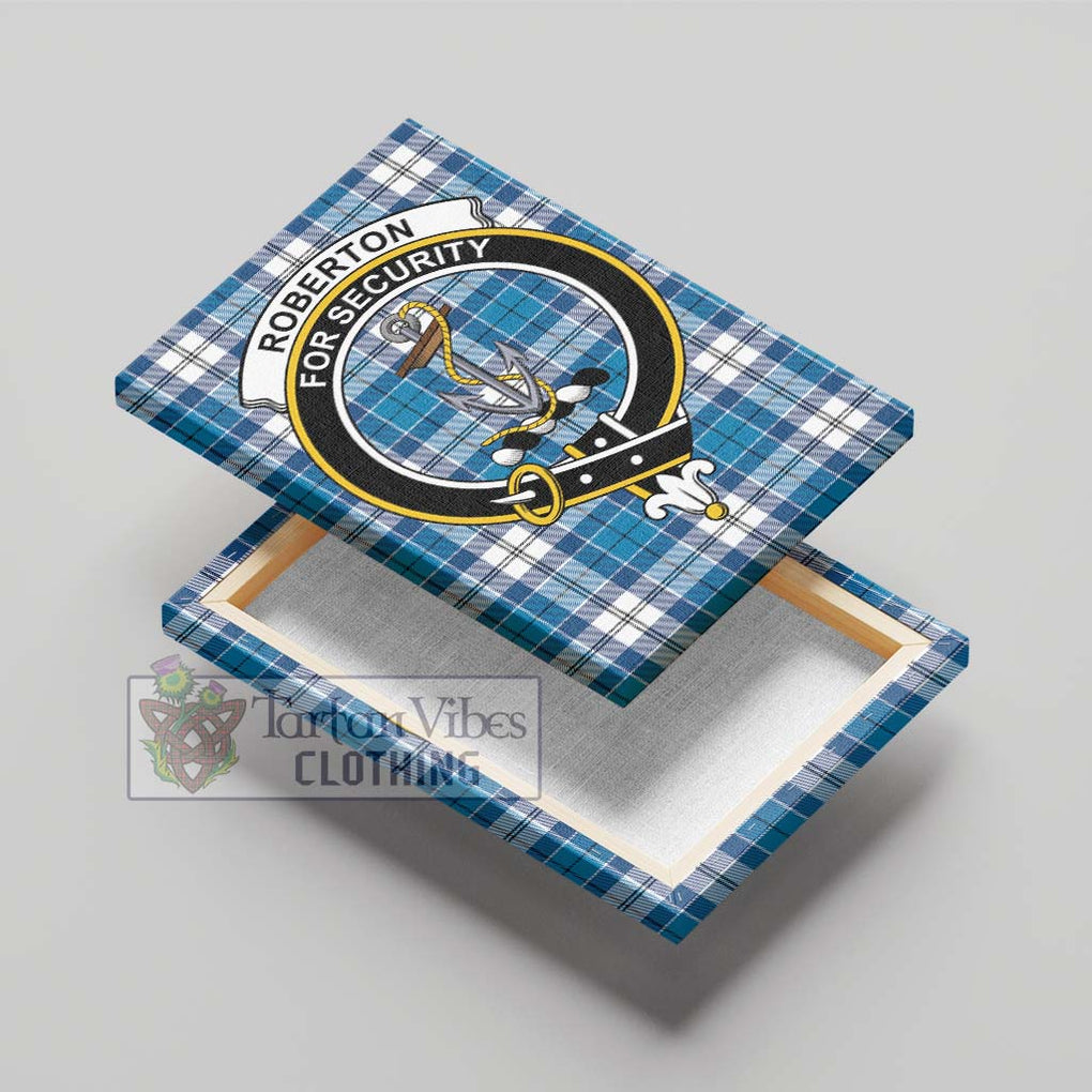 Roberton Tartan Canvas Print Wall Art with Family Crest - Tartan Vibes Clothing