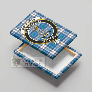 Roberton Tartan Canvas Print Wall Art with Family Crest